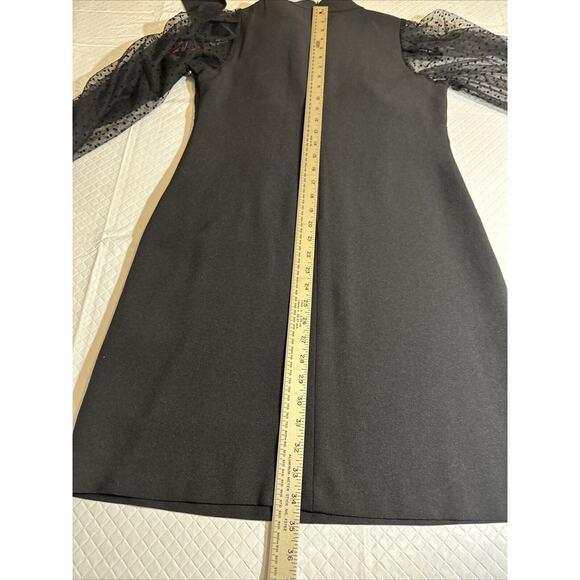 Vince Camuto Women's Mesh Dot Sleeve Shift Dress Black Size 6 VC1M0271 Party - Picture 8 of 12